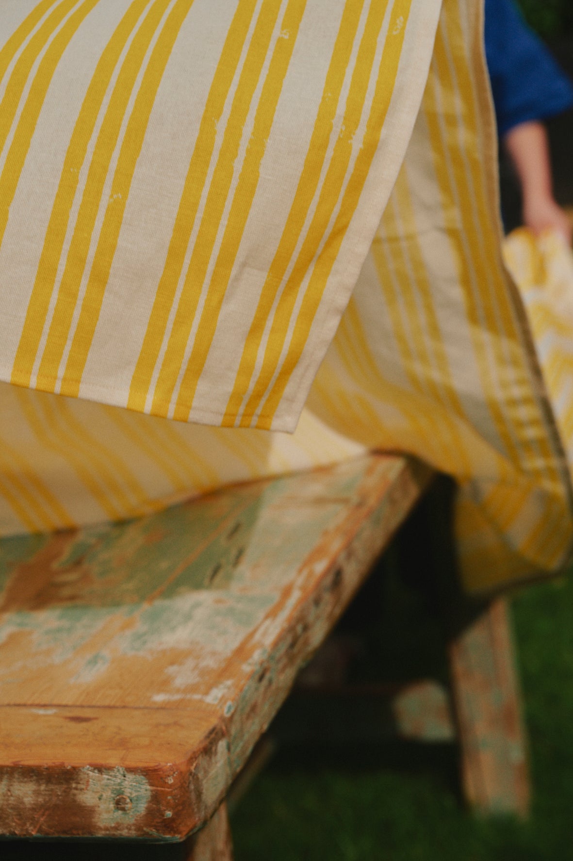 Lemon Yellow Stripe Tablecloth