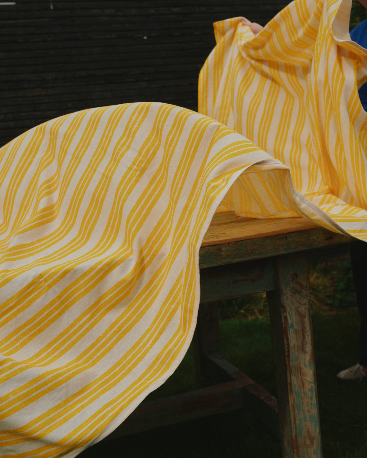 Lemon Yellow Stripe Tablecloth