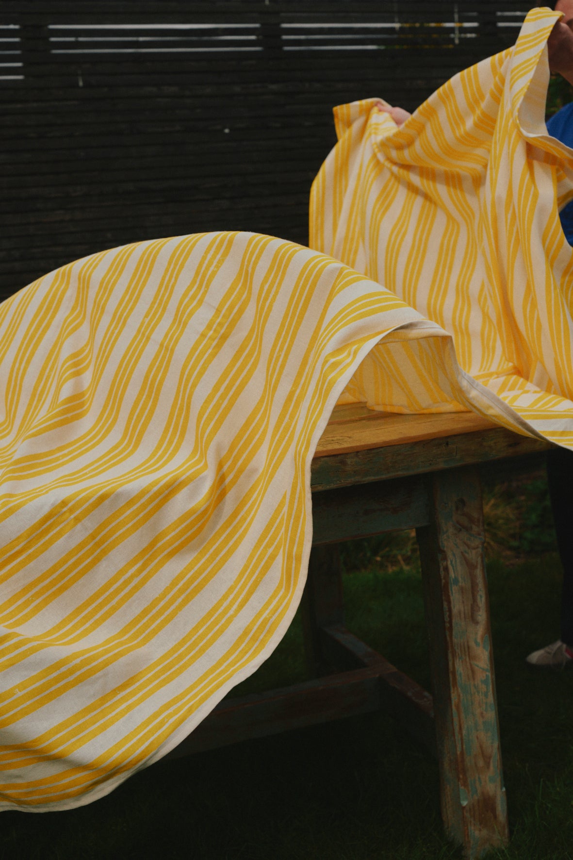 Lemon Yellow Stripe Tablecloth