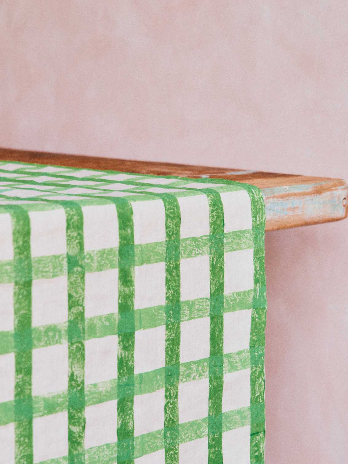 Green Gingham Table Runner