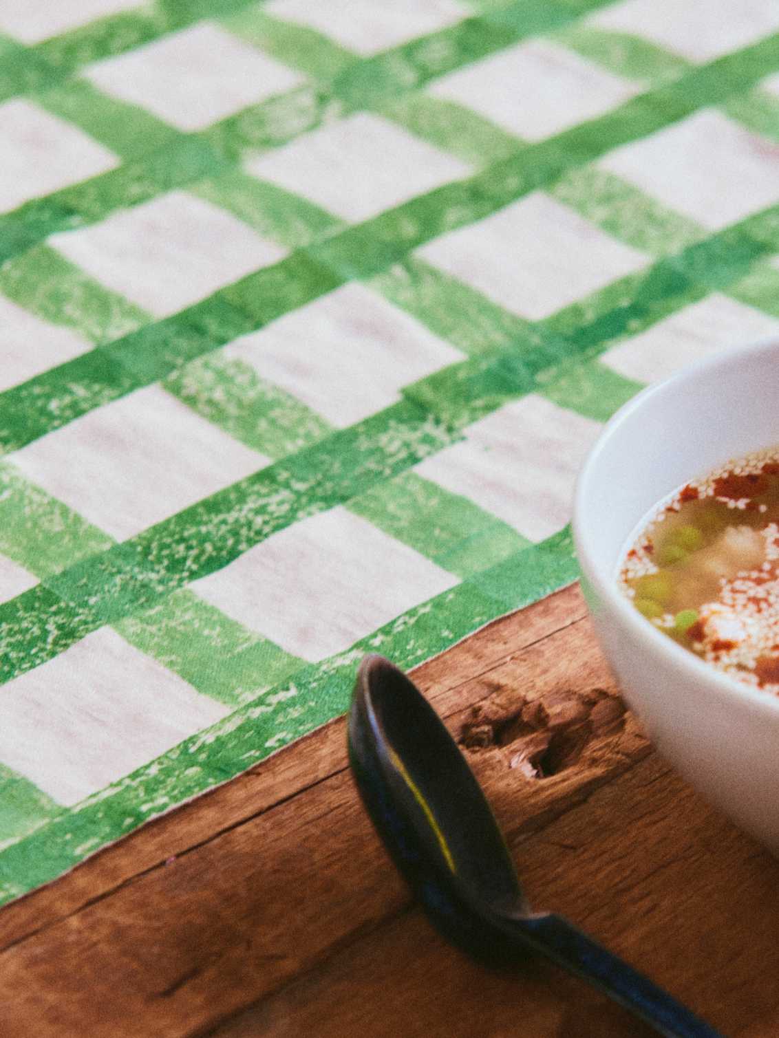 Green Gingham Table Runner