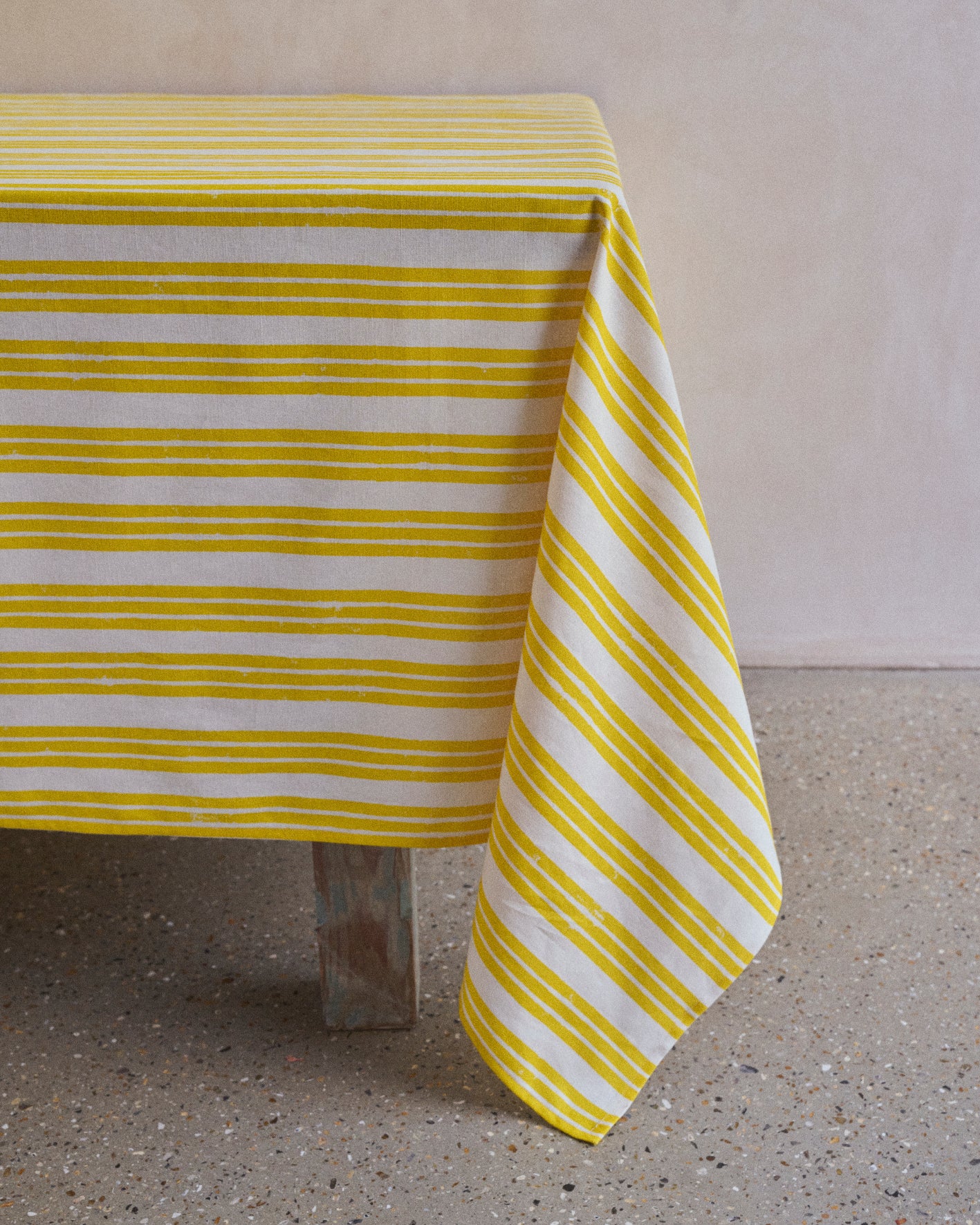 Lemon Yellow Stripe Tablecloth