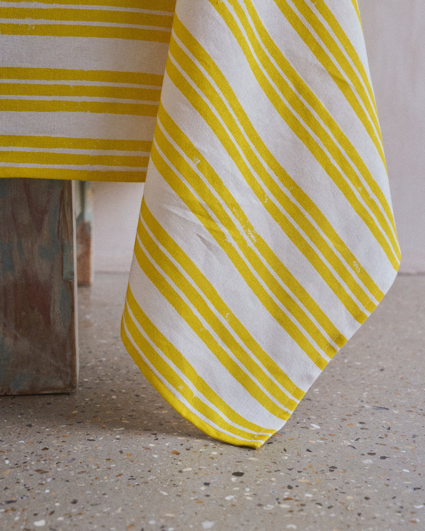 Lemon Yellow Stripe Tablecloth