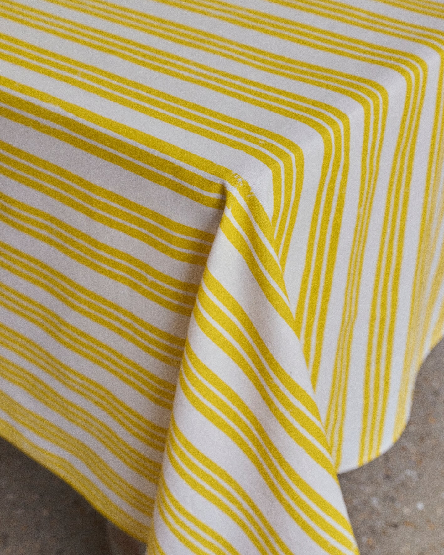 Lemon Yellow Stripe Tablecloth