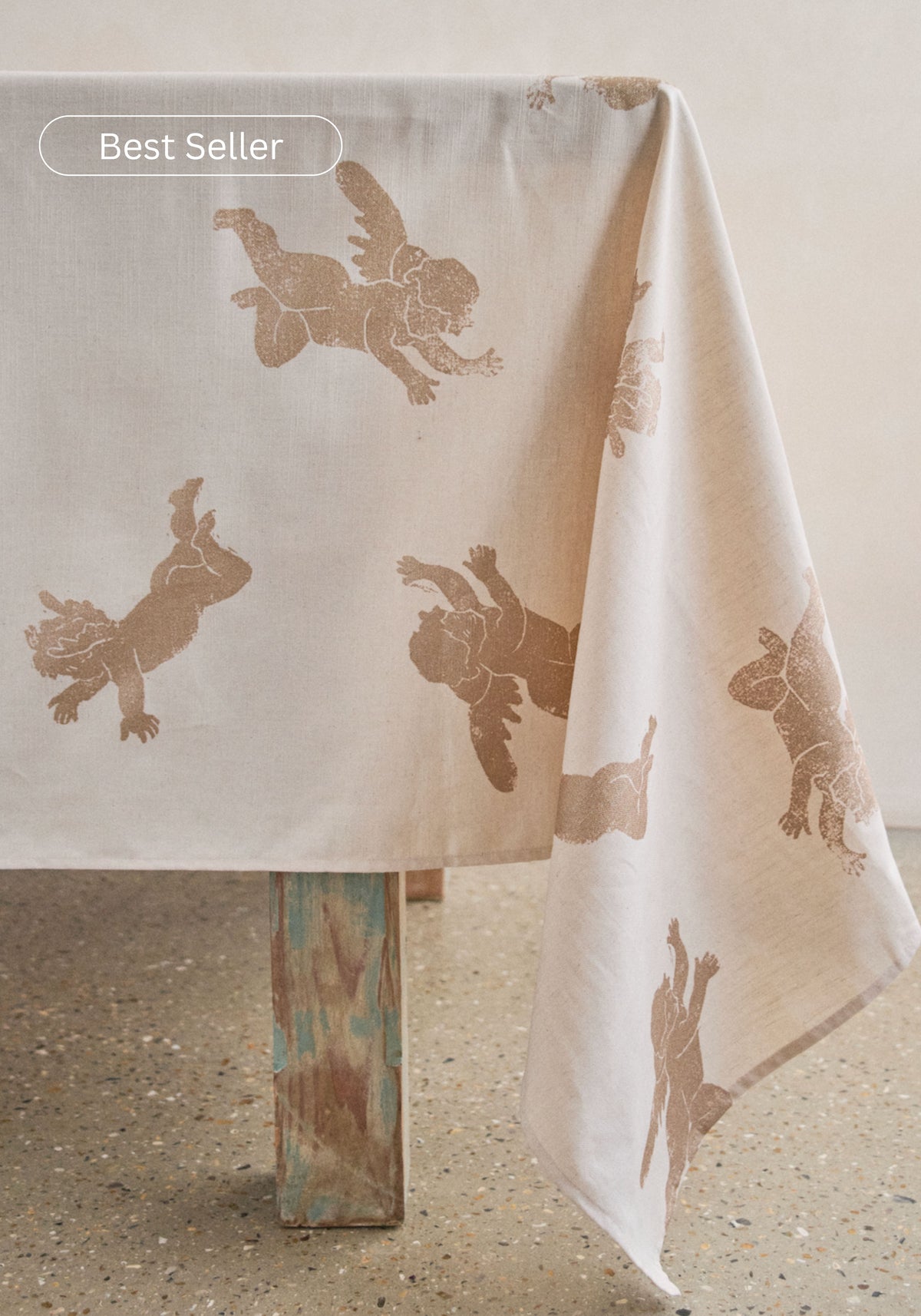 Christmas Gold Cherub Tablecloth