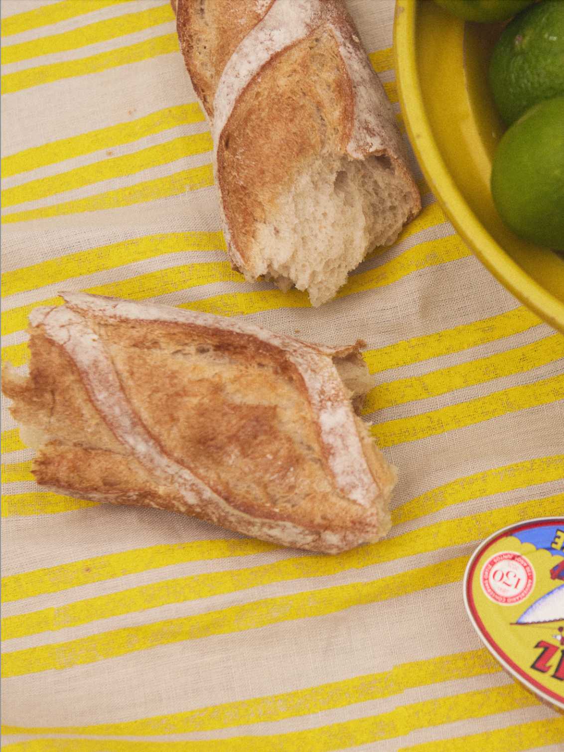Lemon Yellow Stripe Tablecloth