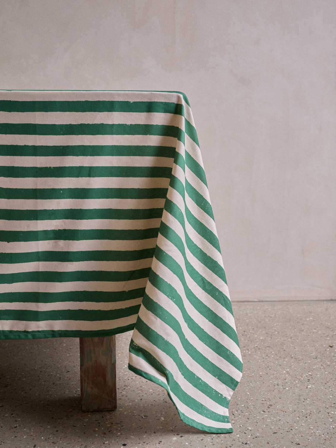 Green Stripe Tablecloth