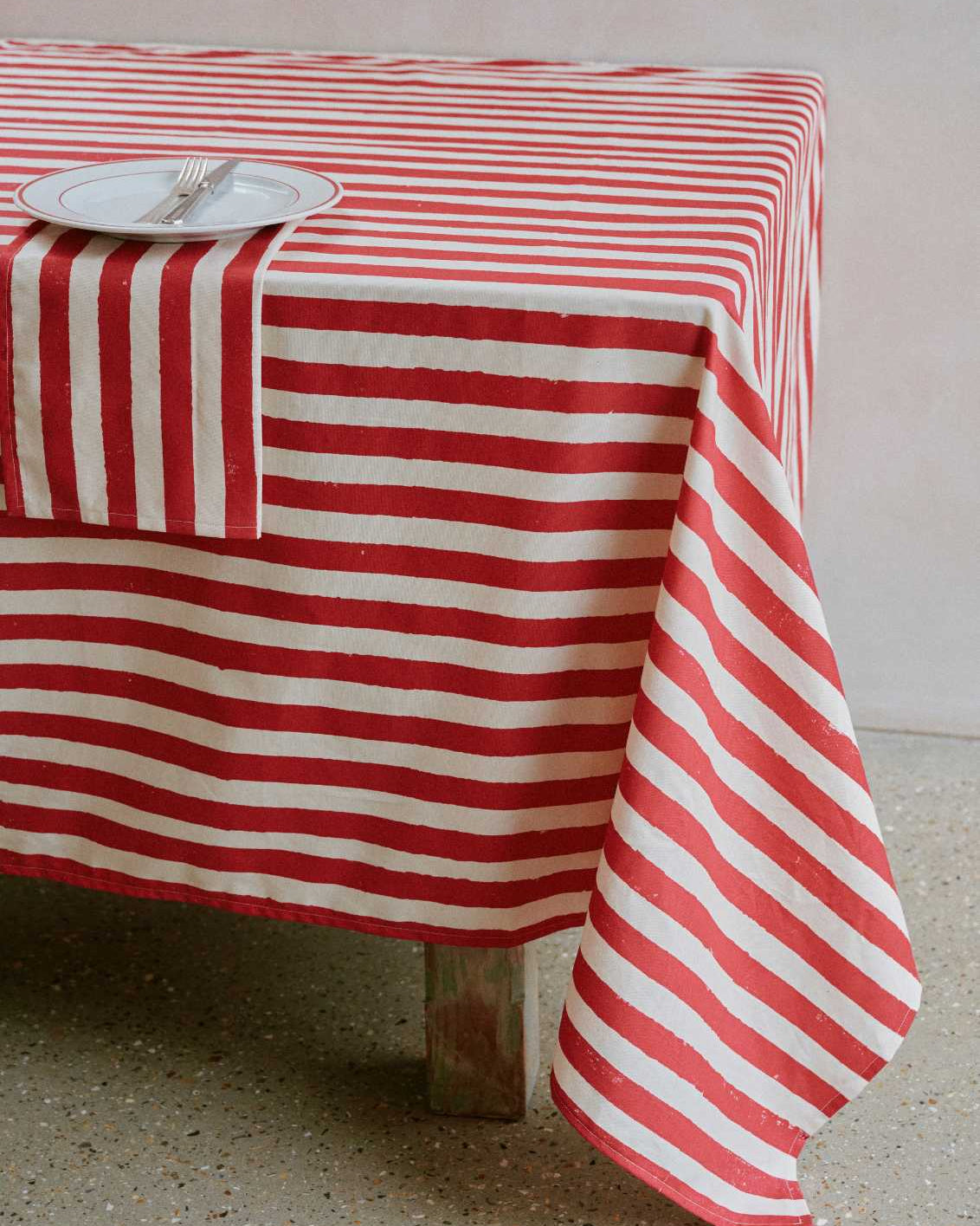 Red Stripe Tablecloth