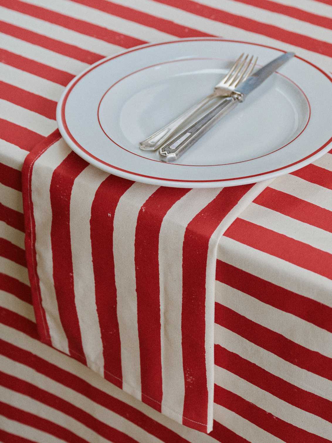Red Stripe Tablecloth