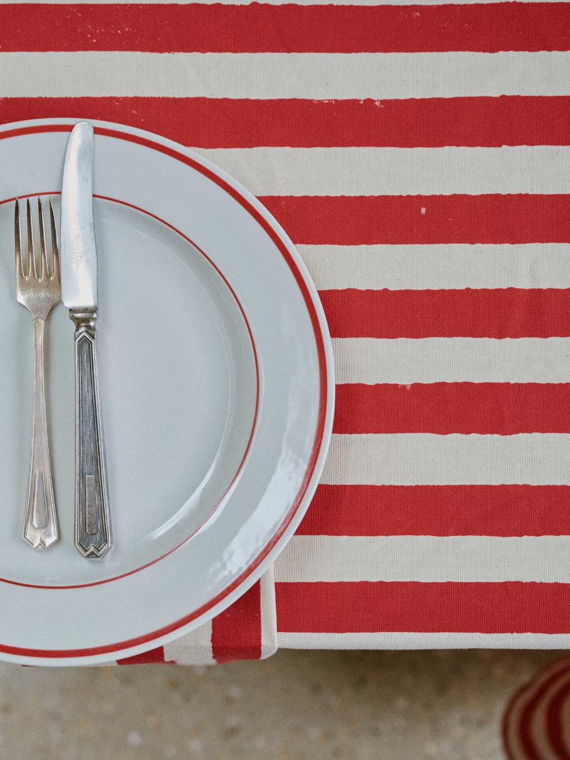 Red Stripe Tablecloth