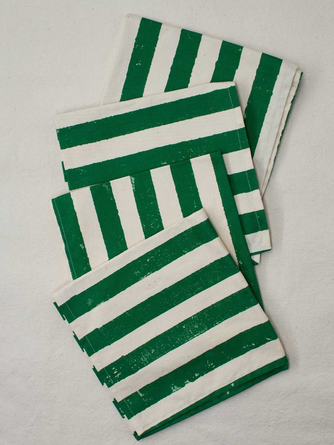 Green Stripe Napkins (Set Of Four)
