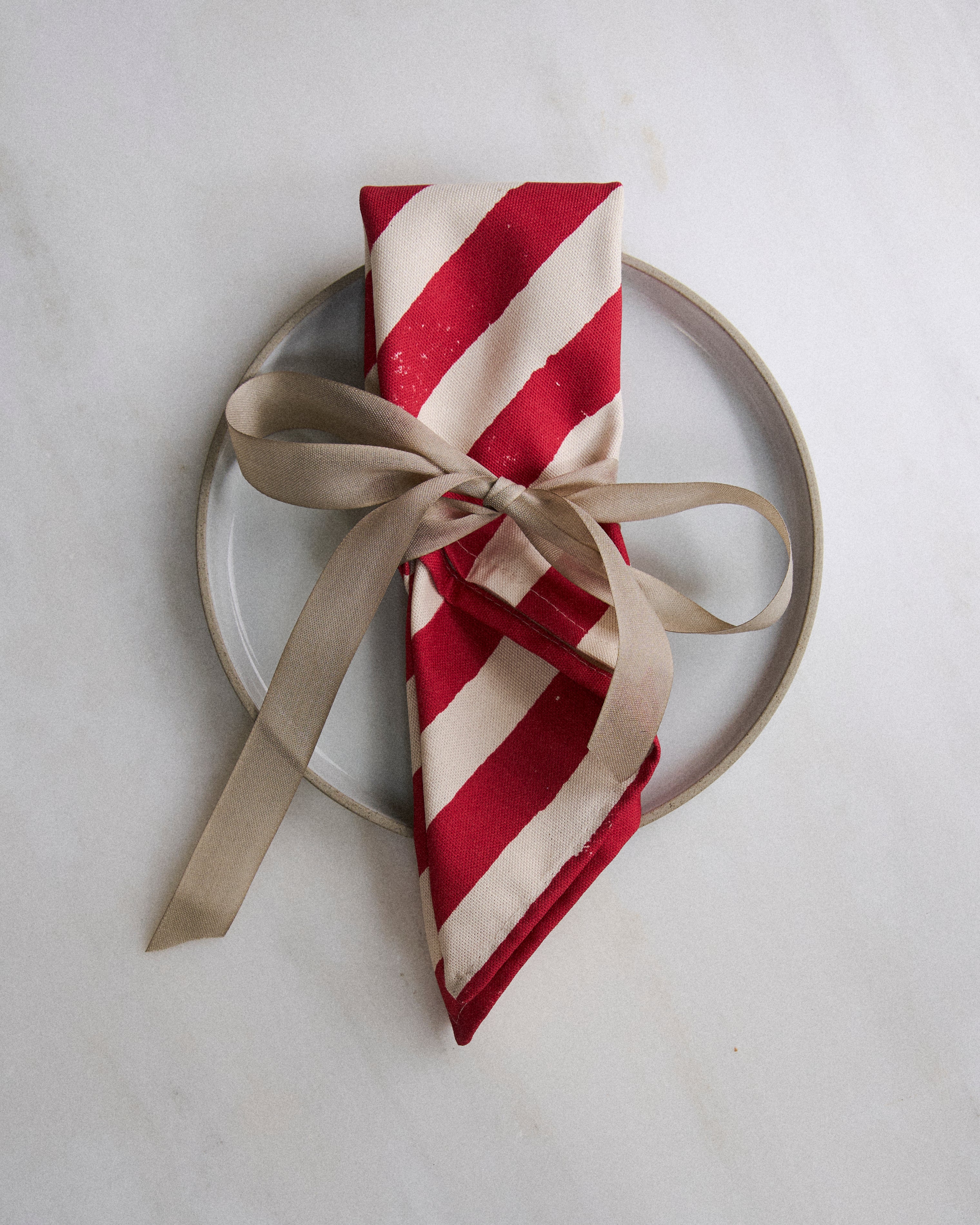 Red Stripe Napkins (Set Of Four)