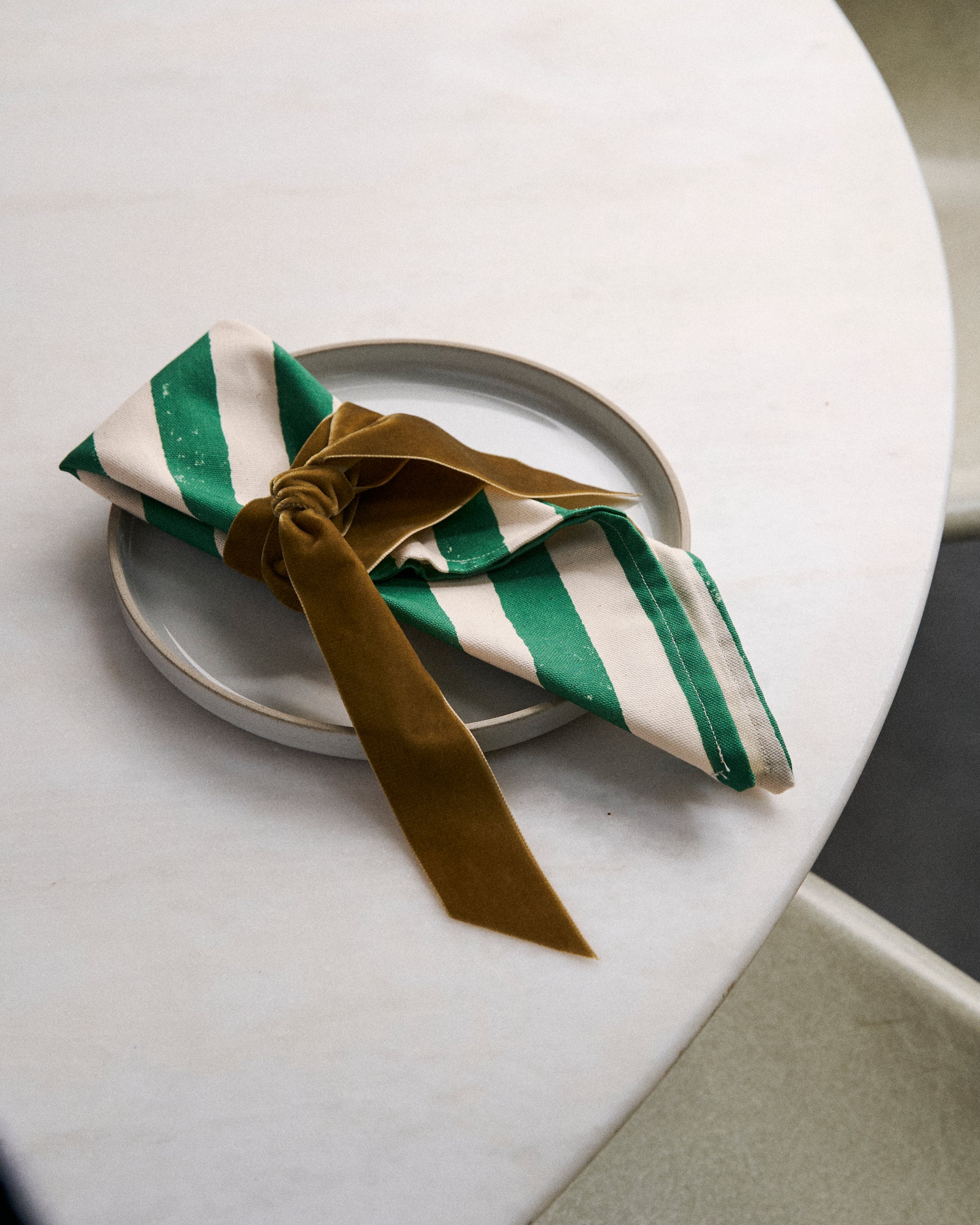 Green Stripe Napkins (Set Of Four)