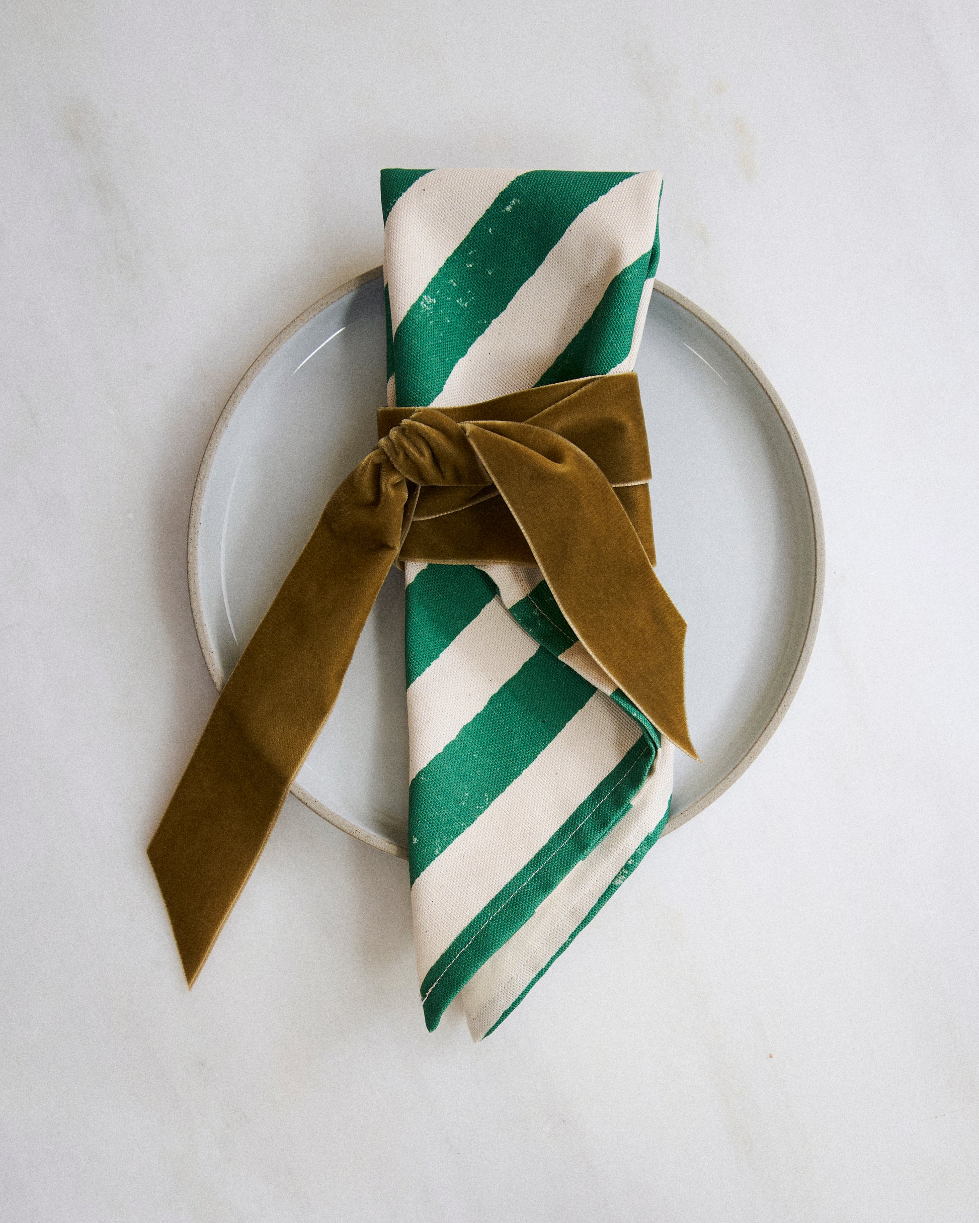 Green Stripe Napkins (Set Of Four)