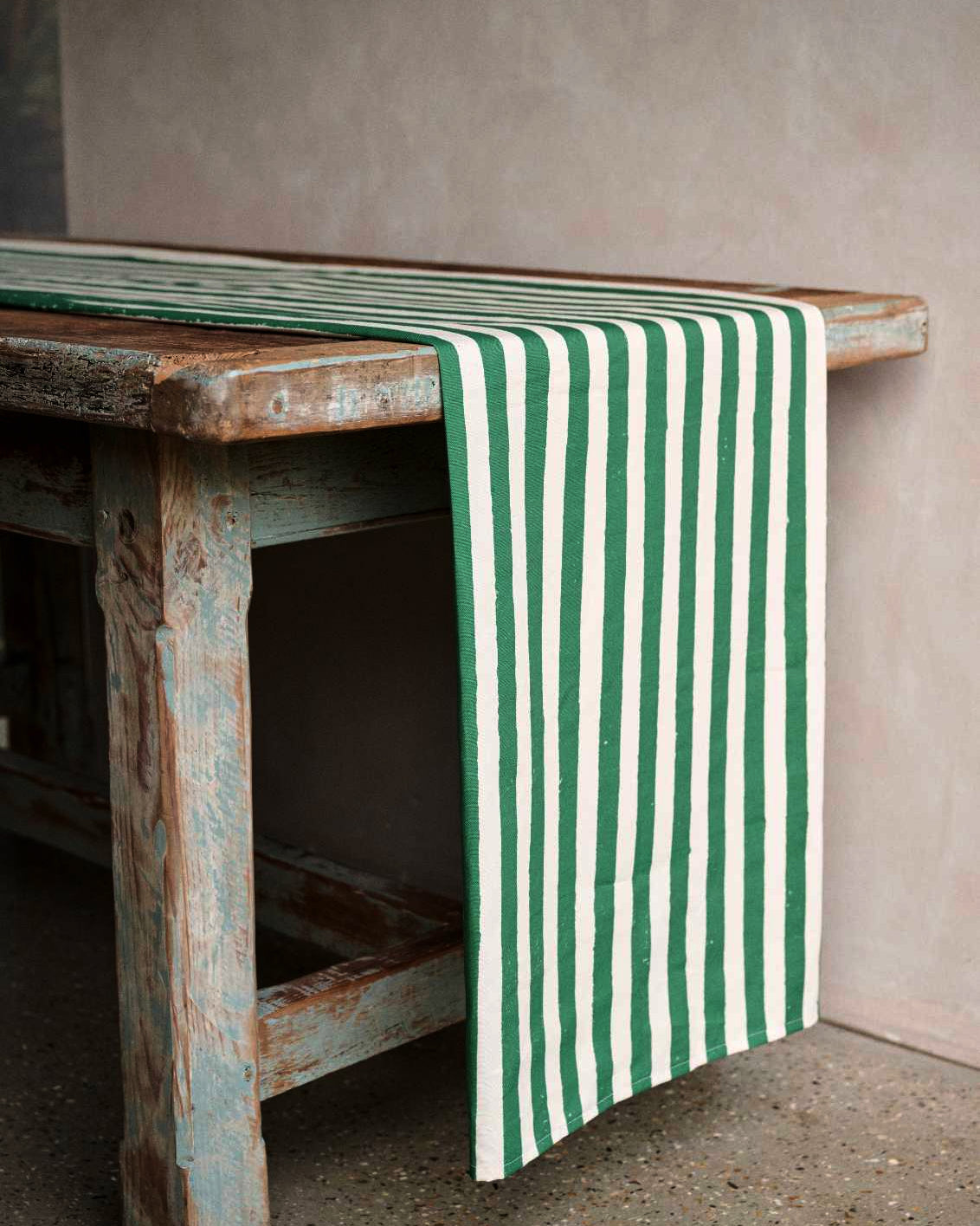 Green Stripe Table Runner