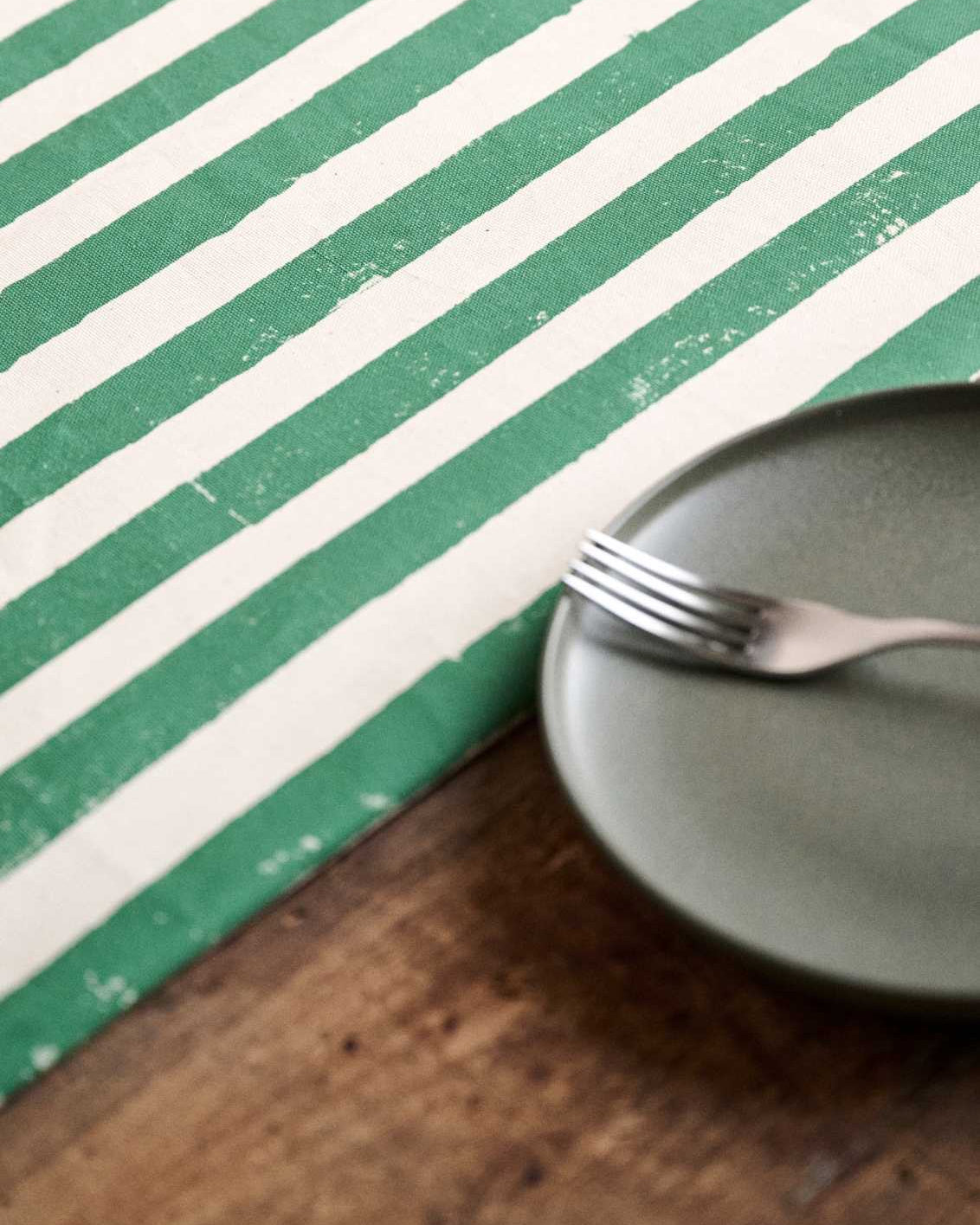 Green Stripe Table Runner