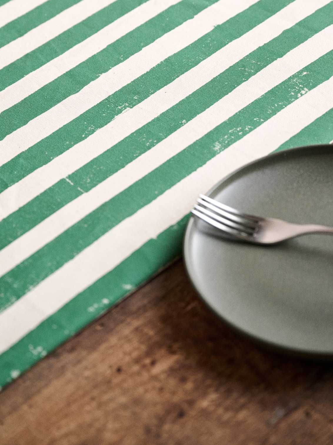 Green Stripe Table Runner