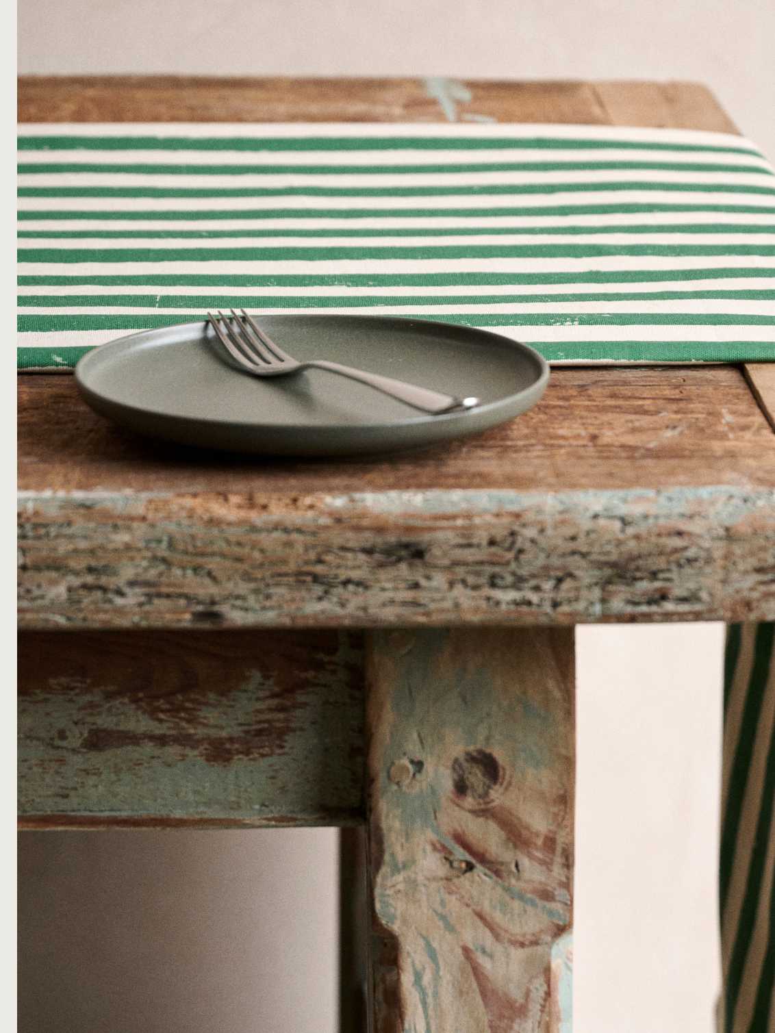 Green Stripe Table Runner