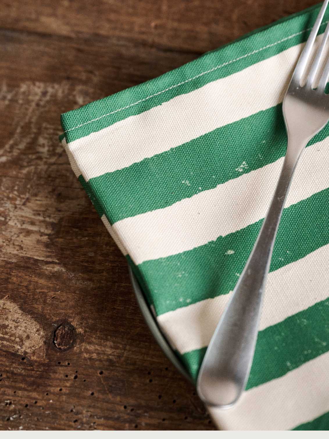 Green Stripe Napkins (Set Of Four)