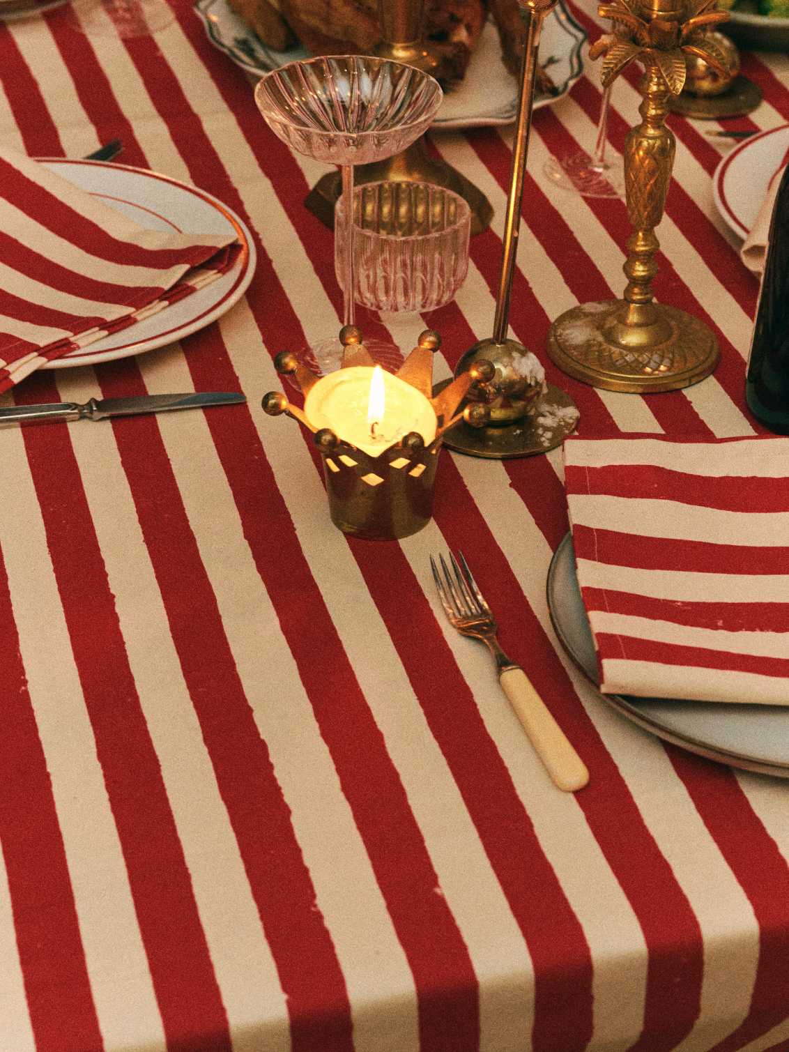 Red Stripe Tablecloth