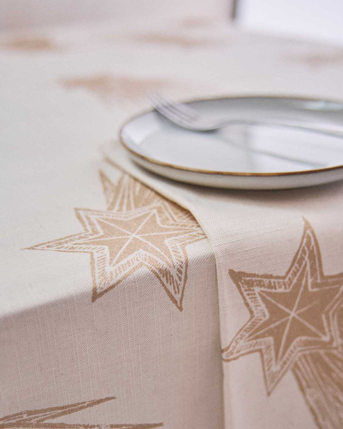 Christmas Gold Star Tablecloth