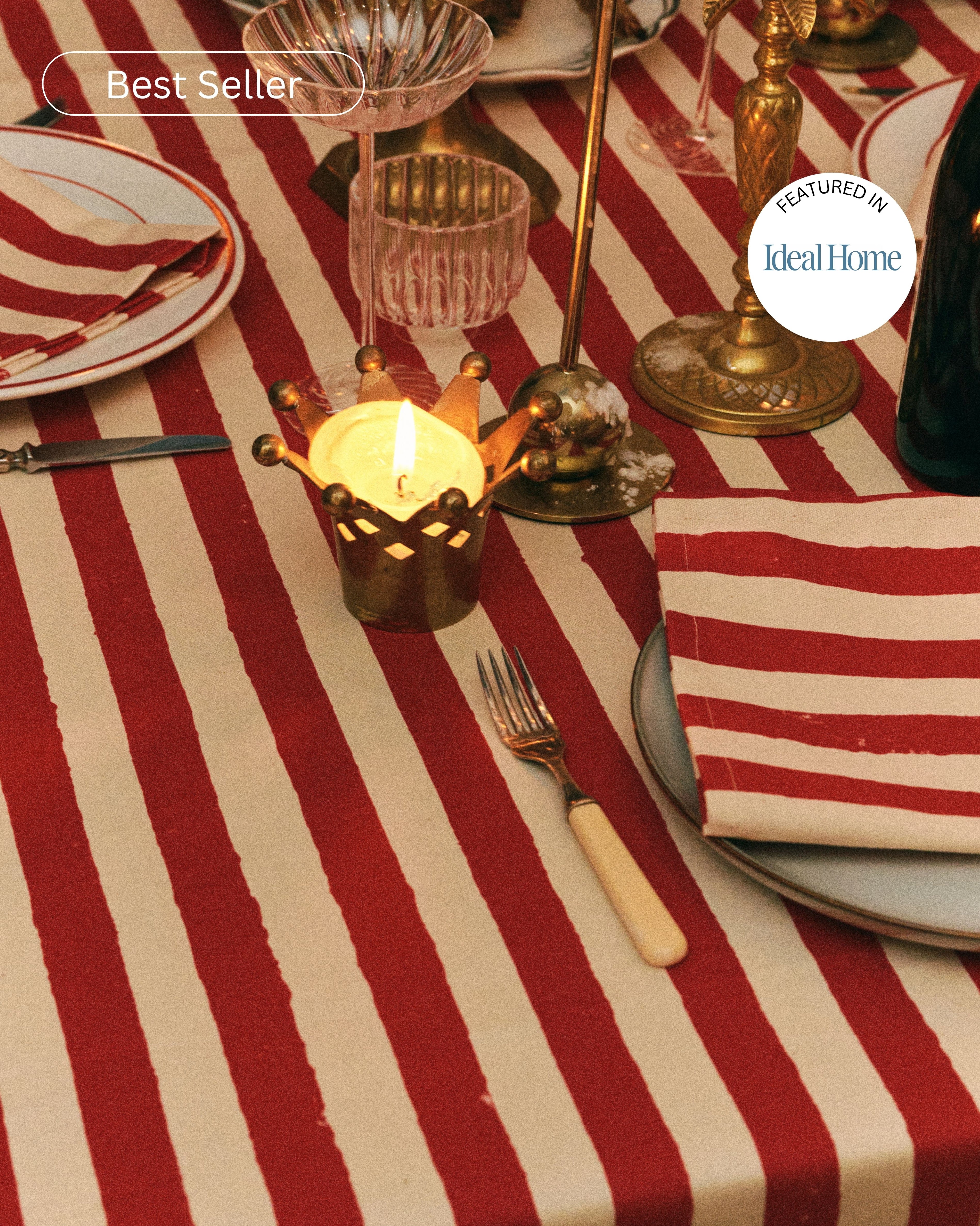 Christmas Red Stripe Tablecloth