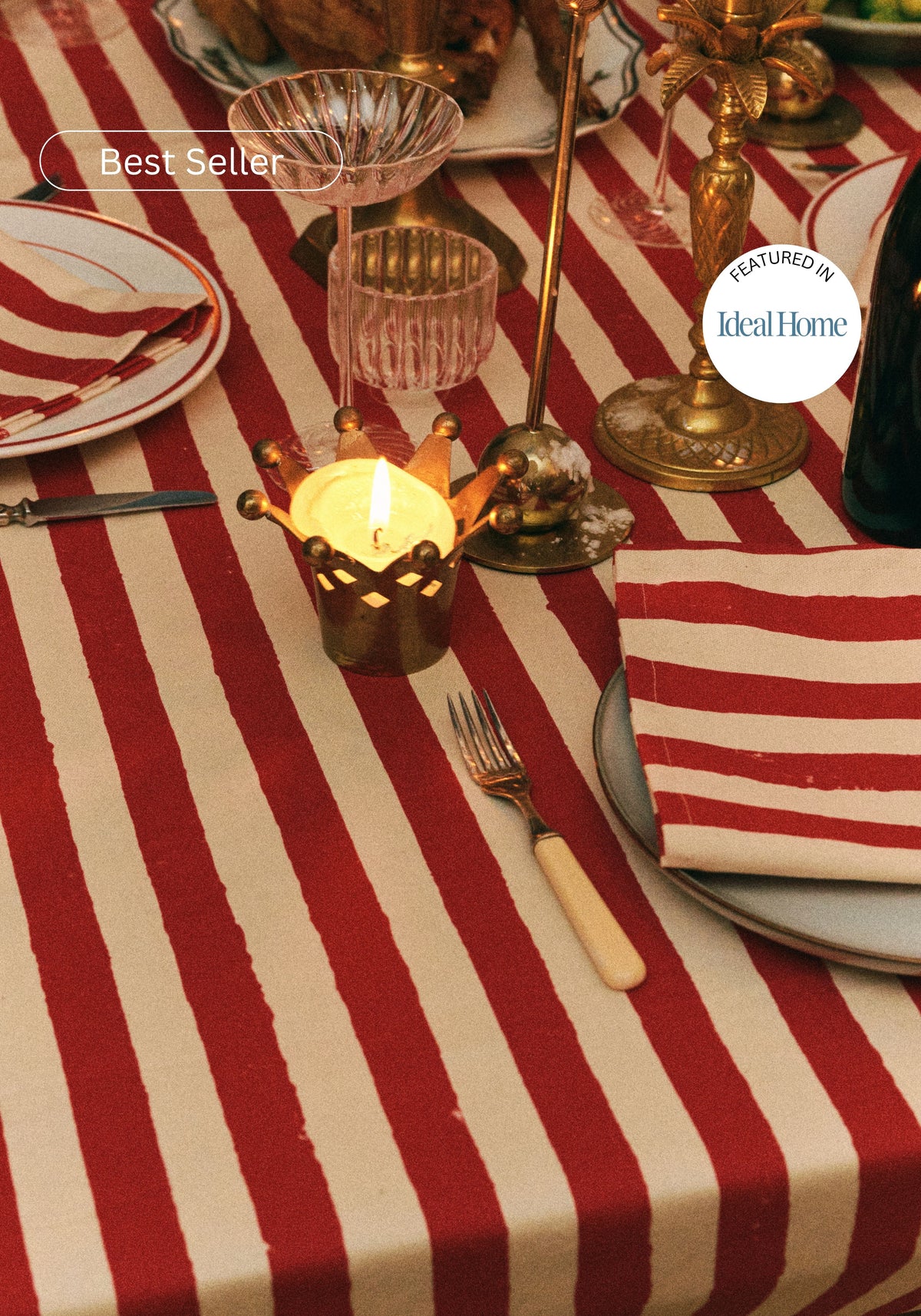 Christmas Red Stripe Tablecloth