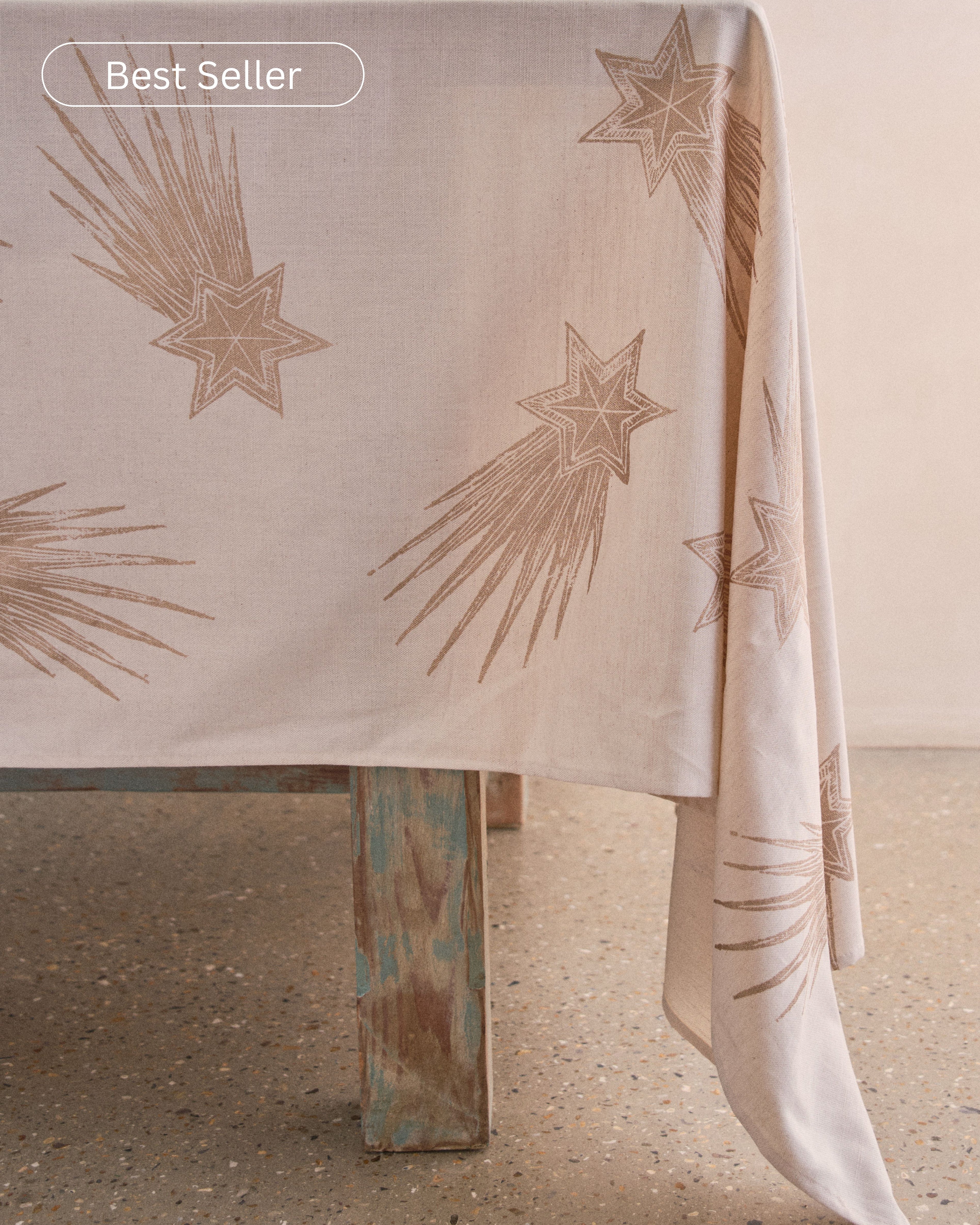 Christmas Gold Star Tablecloth